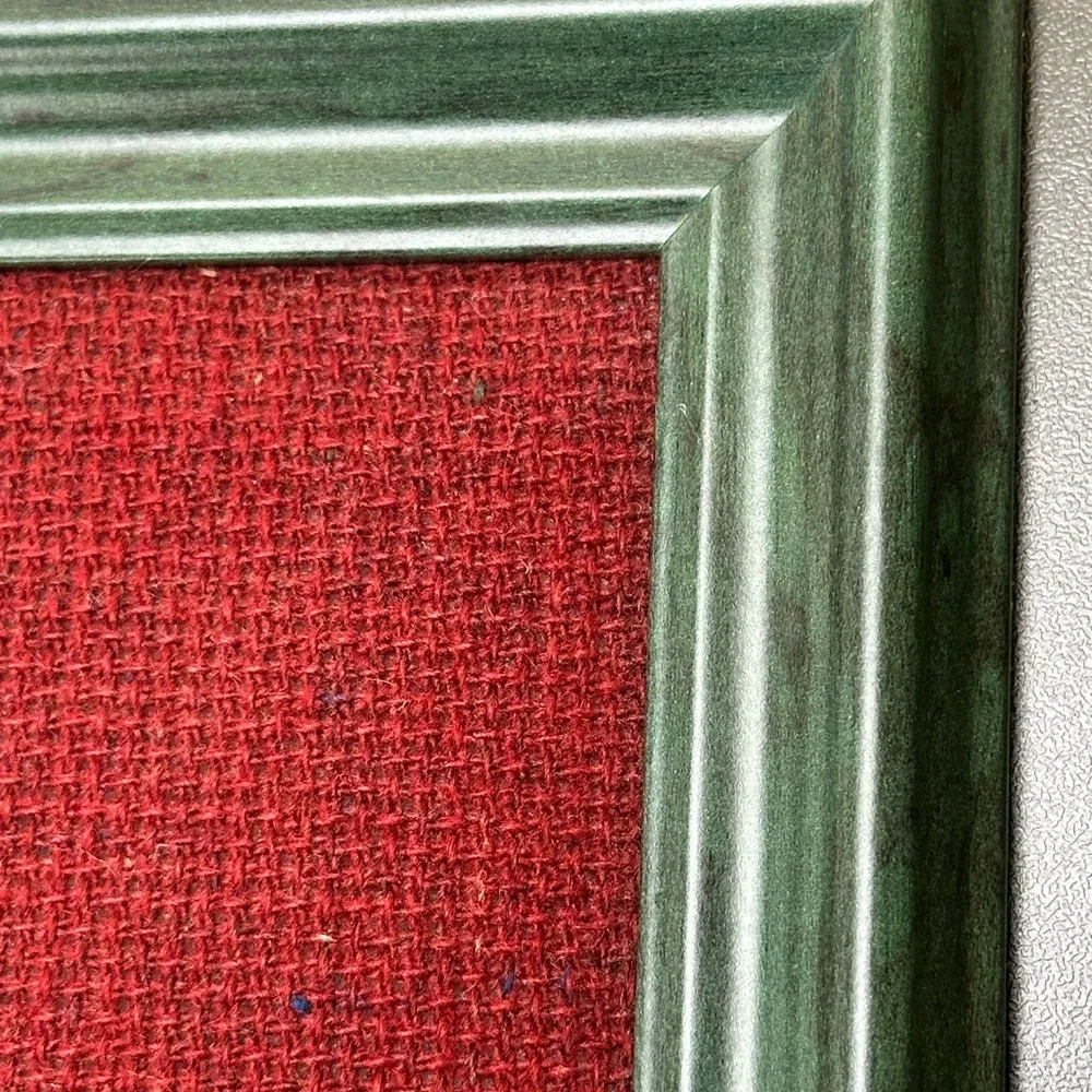 Vtg Handmade Completed Cross Stitch Santa Claus‎ Framed Art No Glass Wall Decor